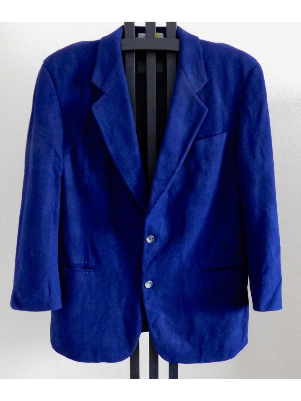 Hugo Boss Easy Line Blue Wool Blend Blazer Made in Germany Tagged 44R Fits 48